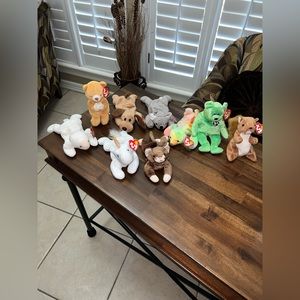 Ty Beanie Baby Lot of 9 plushes